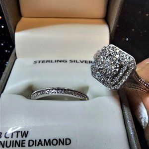 Genuine Diamond Sterling Silver Engagement Rings